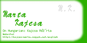 marta kajcsa business card